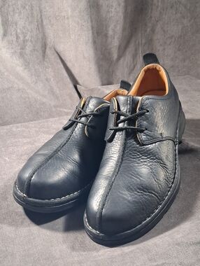 Vintage UGG Australia 5527 Black Pebble Leather Split-Toe Seam Oxfords VG- US 10